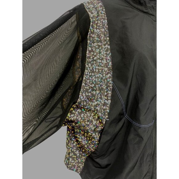 Nike Running Jacket Windbreaker Black Size Large Mesh Arms Women Zipper EUC - Picture 3 of 13